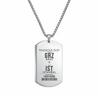 Thumbnail for Graz Airport GRZ - Necklace - Customizable Boarding Pass - Silver