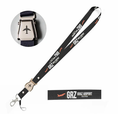 Graz Airport (GRZ) seat belt lanyard - black