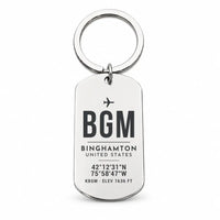 Thumbnail for Greater Binghamton Airport BGM - Key Chain - Original Design - Silver