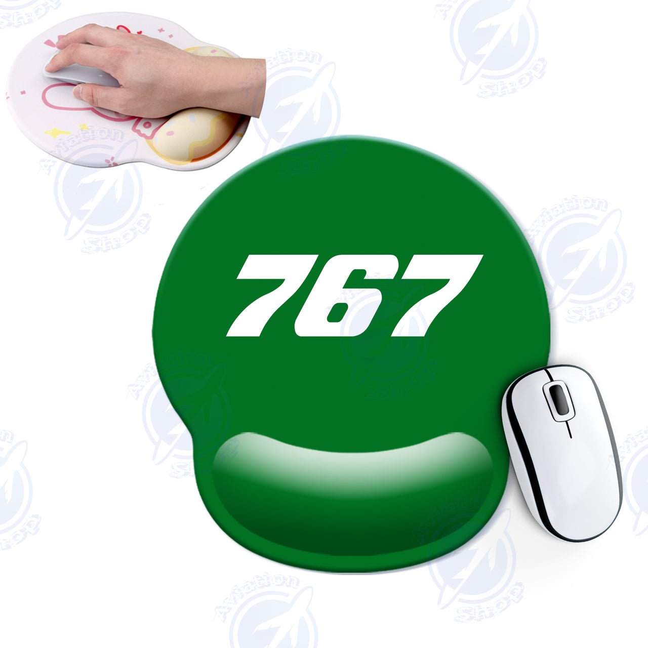 767 Flat Text Designed Ergonomic Mouse Pads