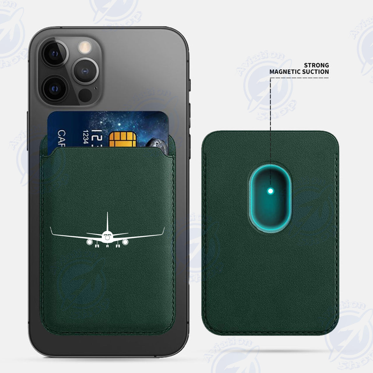 Boeing 767 Silhouette iPhone Cases Magnetic Card Wallet