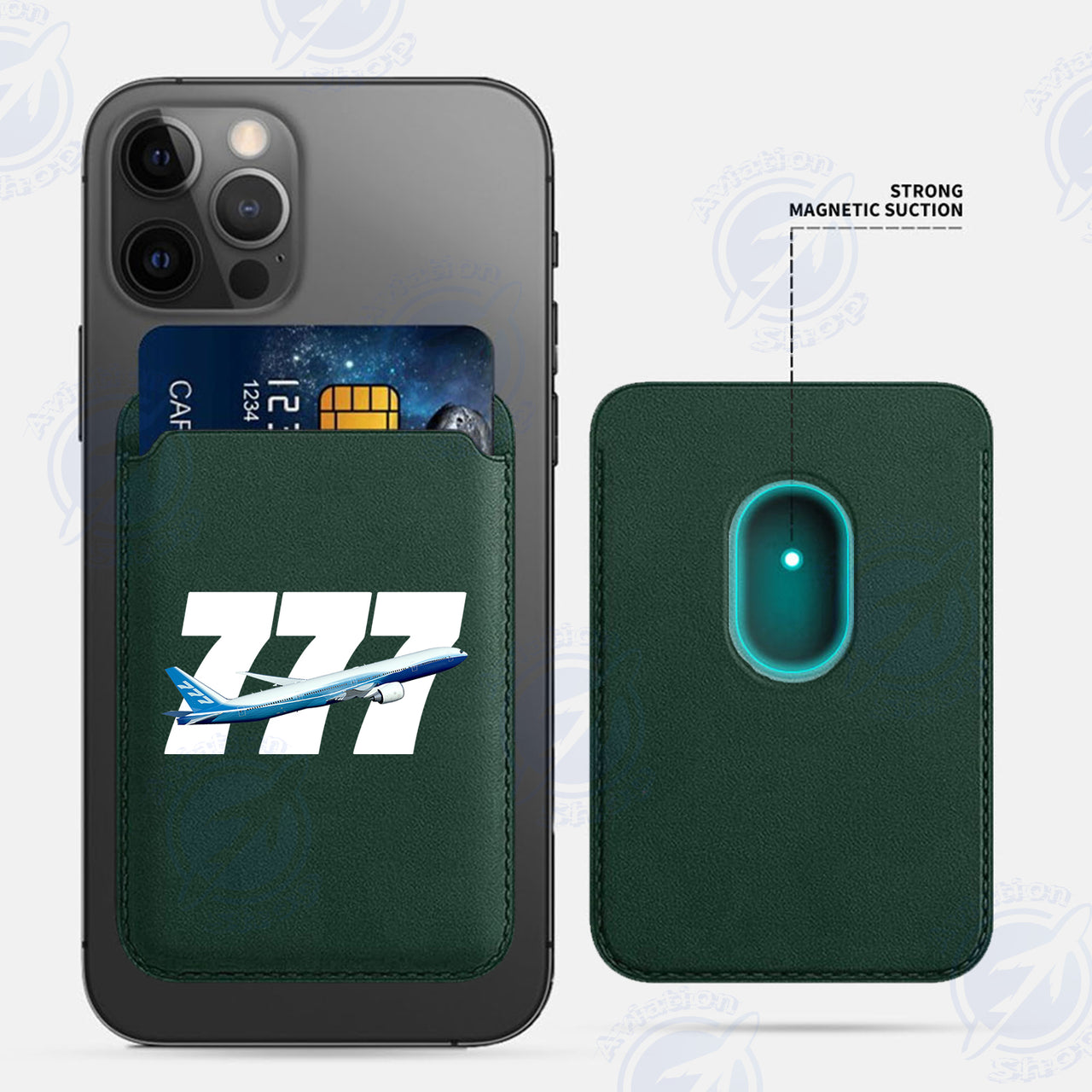 Super Boeing 777 iPhone Cases Magnetic Card Wallet
