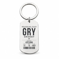 Thumbnail for Grimsey Airport GRY - Key Chain - Boarding Pass Style - Silver