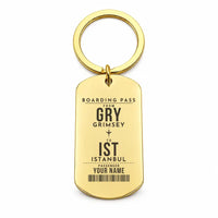 Thumbnail for Grimsey Airport GRY - Key Chain - Customizable Boarding Pass - Gold