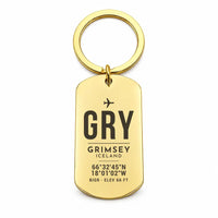 Thumbnail for Grimsey Airport GRY - Key Chain - Original Design - Gold