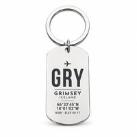 Thumbnail for Grimsey Airport GRY - Key Chain - Original Design - Silver