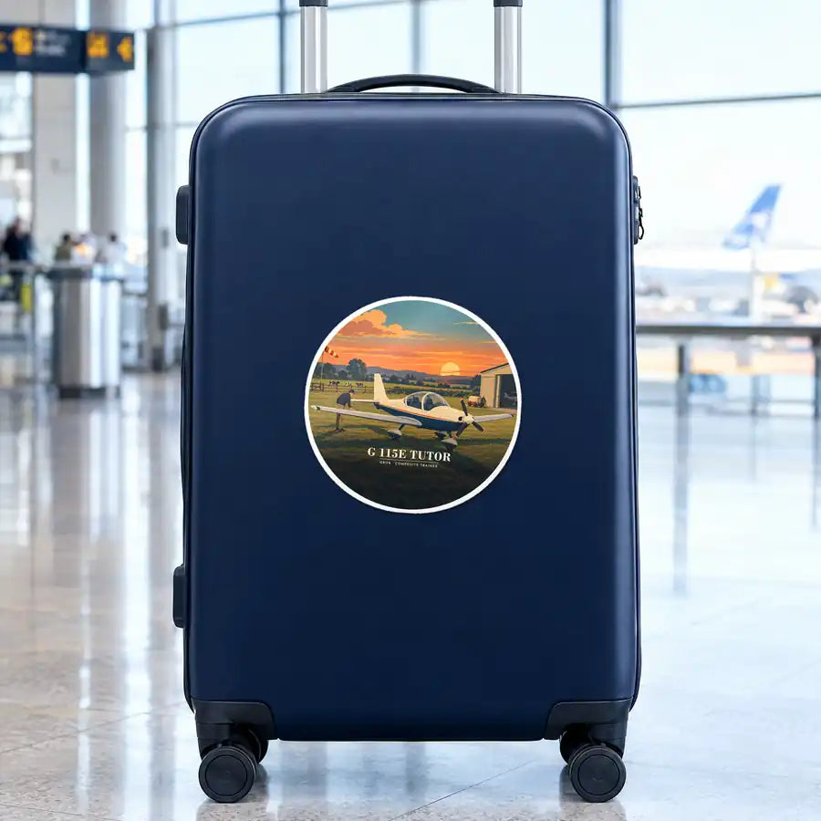 Grob G 115E Tutor - 3D - Circle Sticker - Suitcase