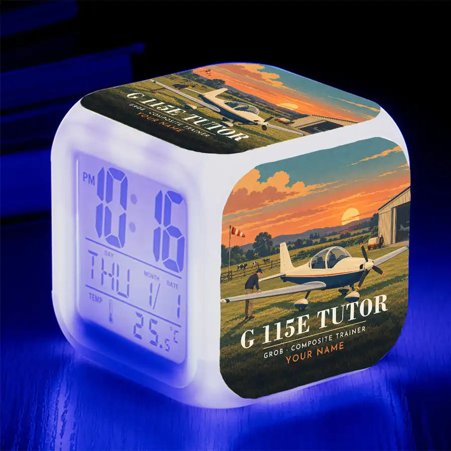Grob G 115E Tutor - 3D + Name - Alarm Clock