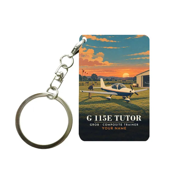 Grob G 115E Tutor - 3D + Name - Key Chain - Full Print