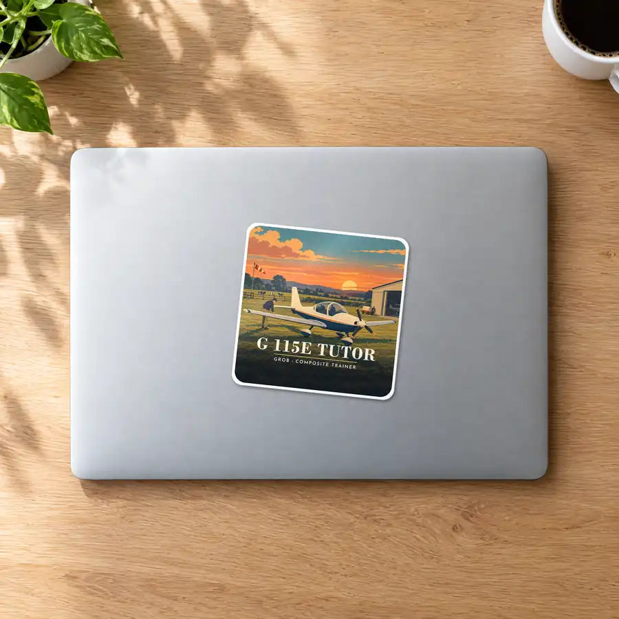 Grob G 115E Tutor - 3D - Square Sticker - MacBook