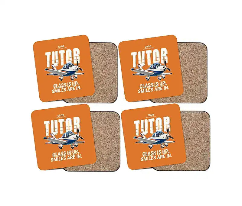 Grob G 115E Tutor - Cartoon - Coaster Set - Orange