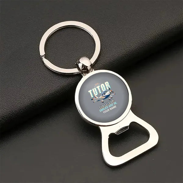 Grob G 115E Tutor - Cartoon + Name - Bottle Opener Key Chain - Gray