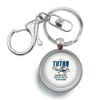 Thumbnail for Grob G 115E Tutor - Cartoon + Name - Circle Key Chain - White