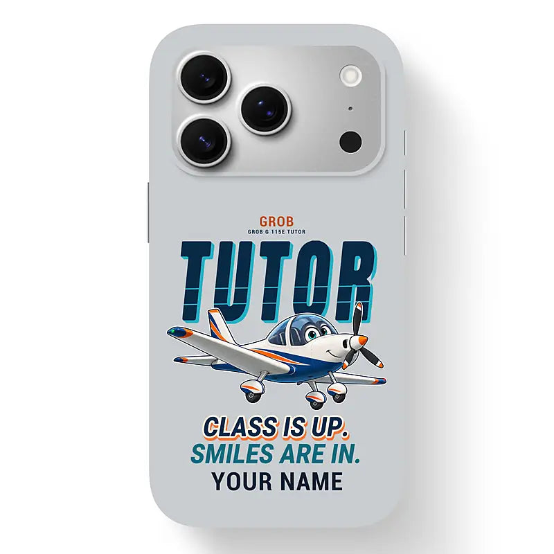 Grob G 115E Tutor - Cartoon + Name - MagSafe iPhone 17 Pro - Light Gray