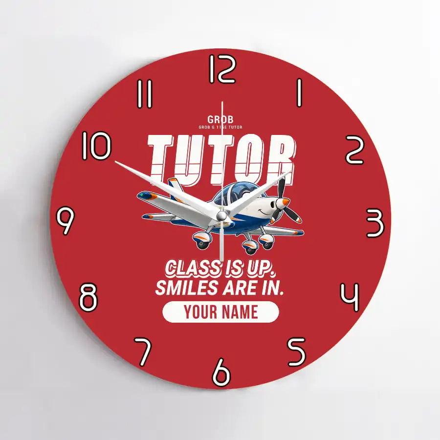 Grob G 115E Tutor - Cartoon + Name - No Frame - Red