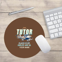Thumbnail for Grob G 115E Tutor - Cartoon + Name - Round Mouse Pad - Brown