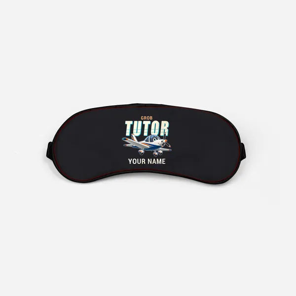 Grob G 115E Tutor - Cartoon + Name - Sleep Mask - Black