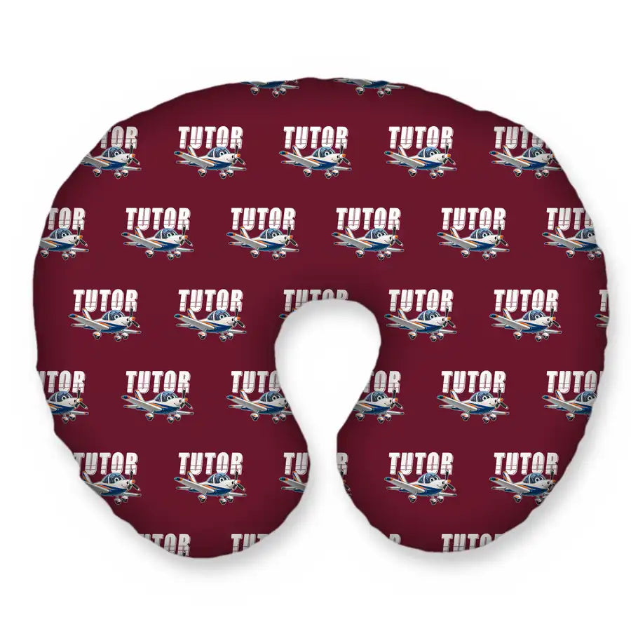 Grob G 115E Tutor - Cartoon Seamless - Travel Pillow - Burgundy