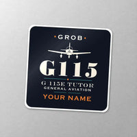 Thumbnail for Grob G 115E Tutor - Heritage + Name - Square Sticker - Close-up