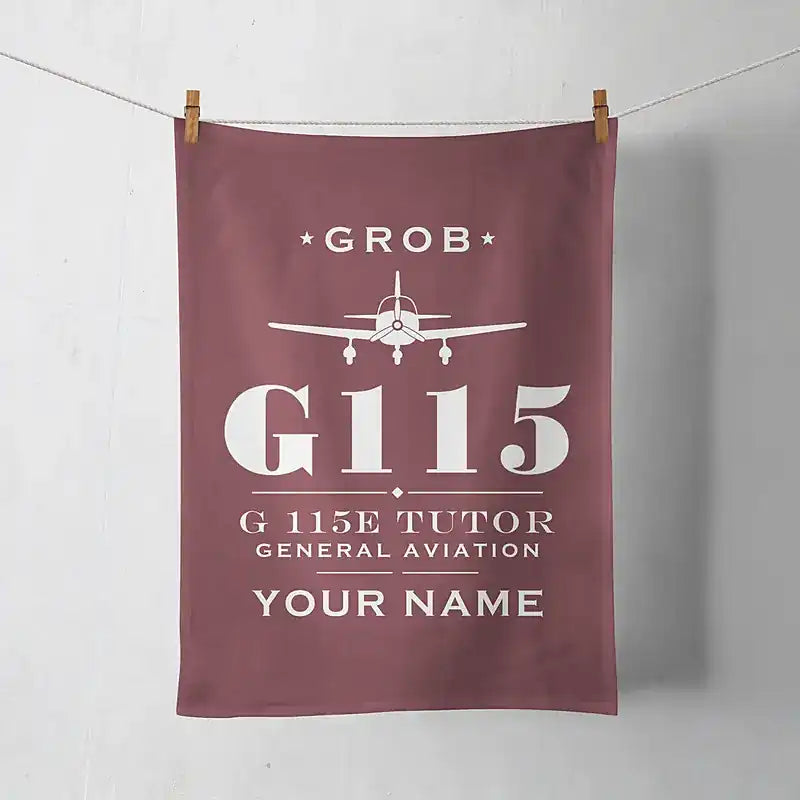 Grob G 115E Tutor - Heritage + Name - Towel - Dark Red