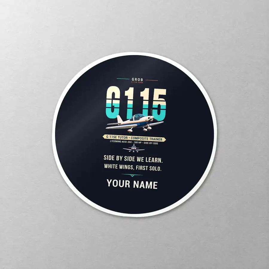 Grob G 115E Tutor - Original + Name - Circle Sticker - Close-up