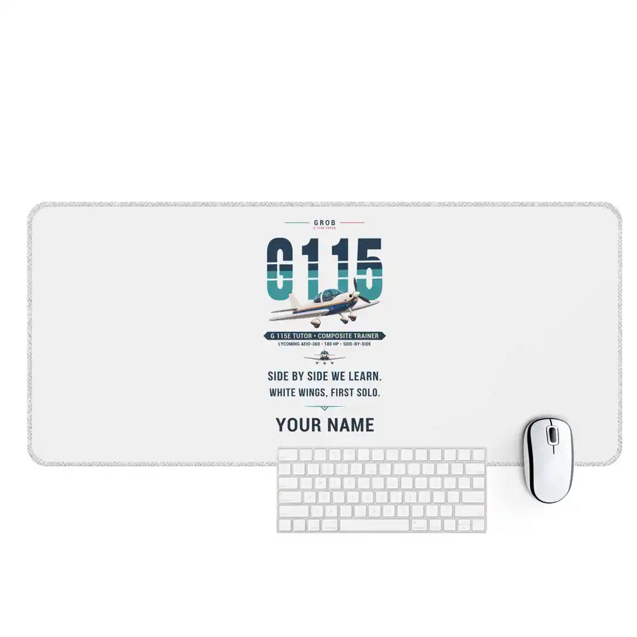 Grob G 115E Tutor - Original + Name - Desk Mat - White