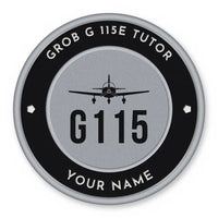 Thumbnail for Grob G 115E Tutor Patches - Circle + Name - Black Silver