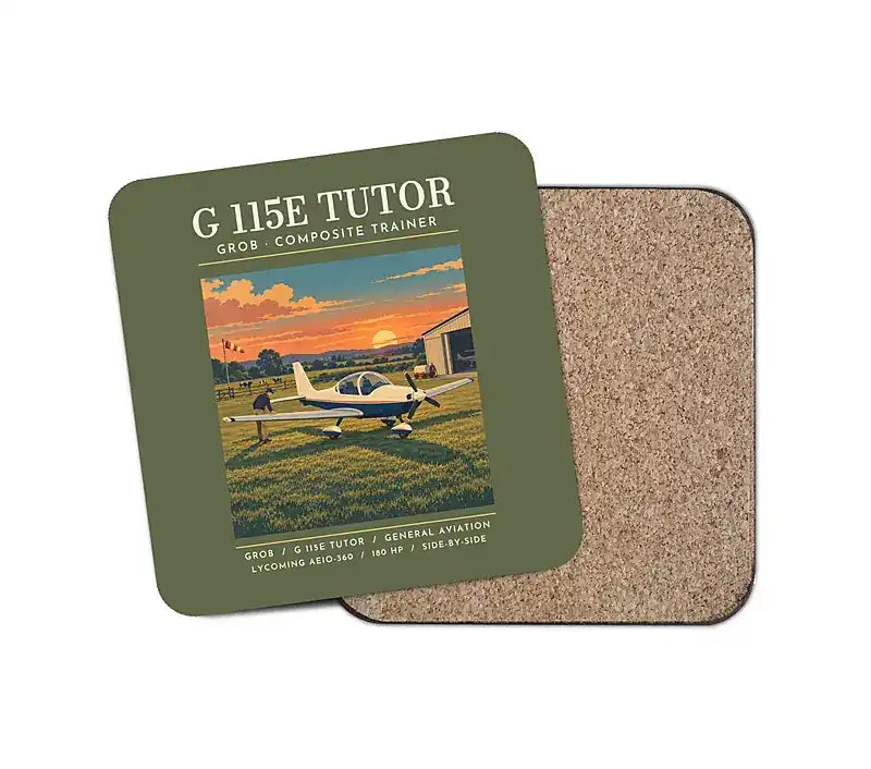 Grob G 115E Tutor - Poster - Coaster - Green Army
