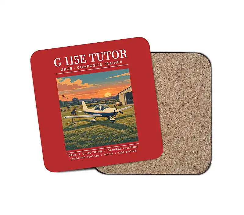 Grob G 115E Tutor - Poster - Coaster - Red