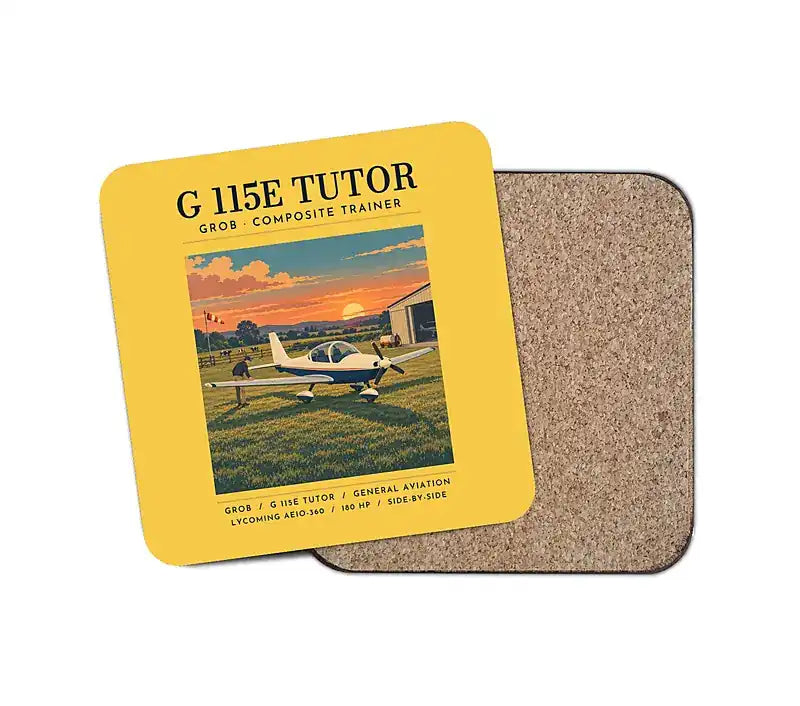 Grob G 115E Tutor - Poster - Coaster - Yellow