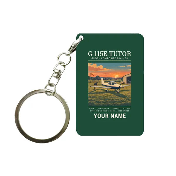 Grob G 115E Tutor - Poster + Name - Key Chain - Dark Green