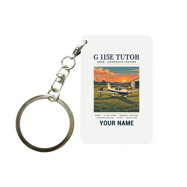 Grob G 115E Tutor - Poster + Name - Key Chain - White