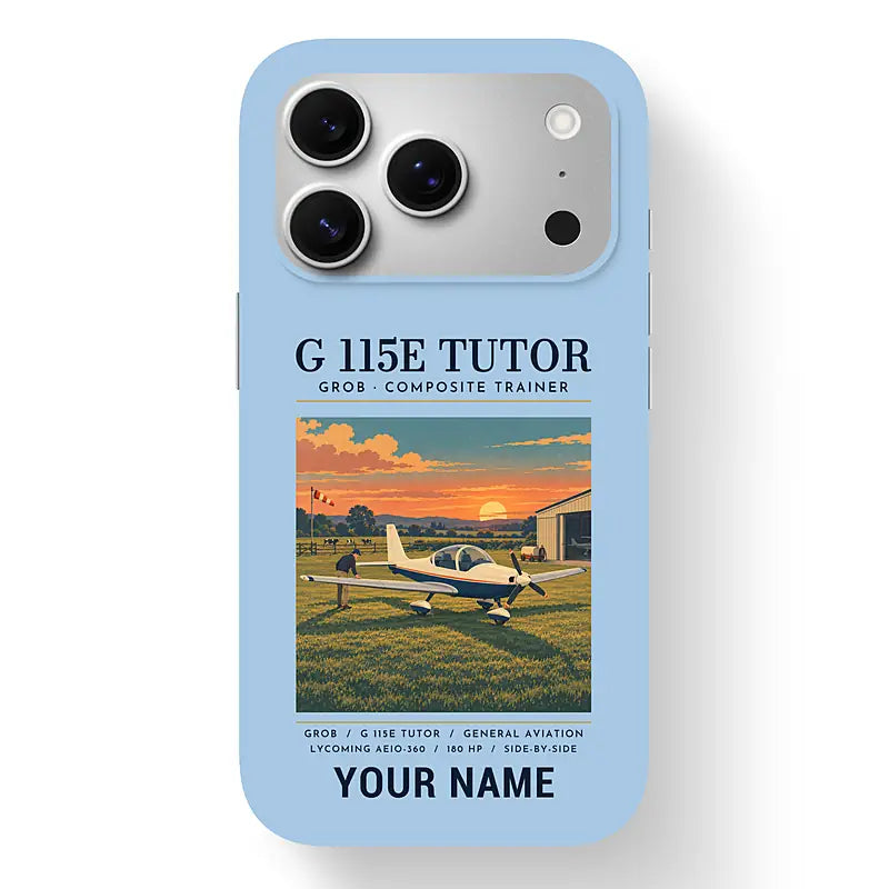 Grob G 115E Tutor - Poster + Name - MagSafe iPhone 17 Pro - Light Blue