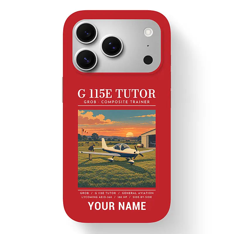 Grob G 115E Tutor - Poster + Name - MagSafe iPhone 17 Pro - Red