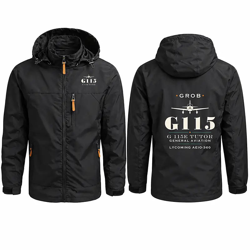 Grob G 115E Tutor Stylish Jackets - Hooded Windbreaker - Heritage - Black