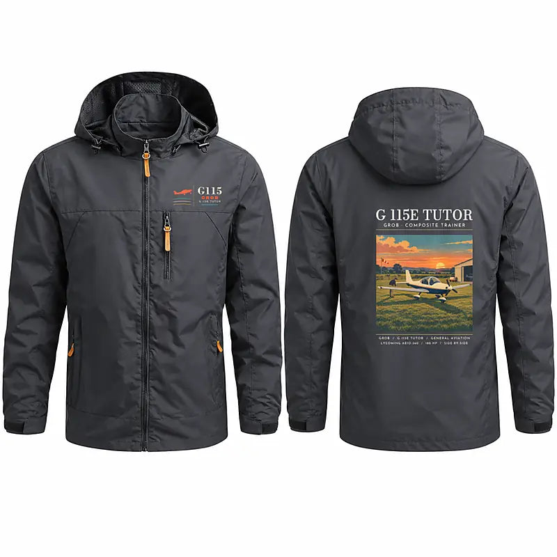 Grob G 115E Tutor Stylish Jackets - Hooded Windbreaker - Poster - Charcoal