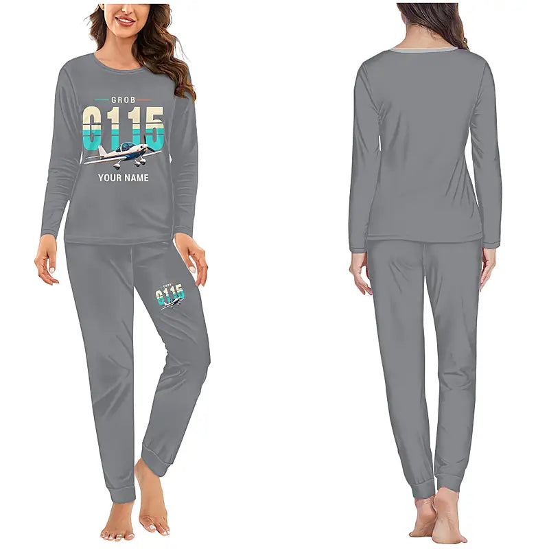 Grob G 115E Tutor - Women Pajamas - Original Chest + Name - Gray
