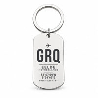 Thumbnail for Groningen Airport Eelde GRQ - Key Chain - Original Design - Silver
