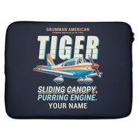 Thumbnail for Grumman American AA-5B Tiger - Cartoon + Name - Laptop Sleeve