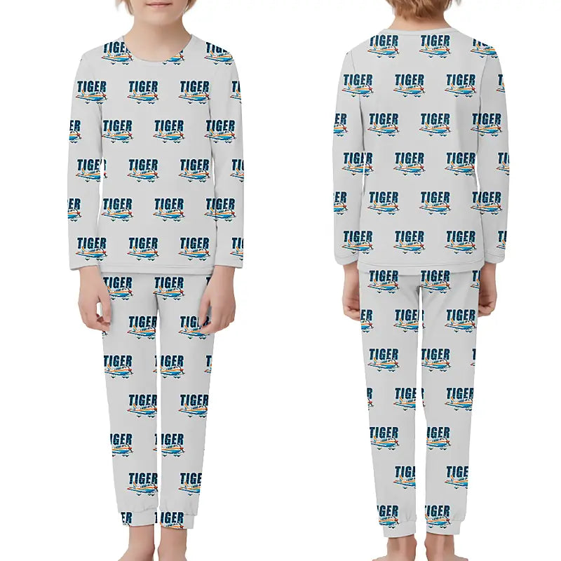 Grumman American AA-5B Tiger - Children Pajamas - Cartoon Pattern - Light Gray