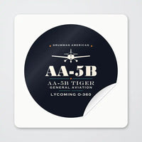 Thumbnail for Grumman American AA-5B Tiger - Heritage - Circle Sticker - Peel