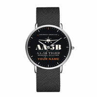 Thumbnail for Grumman American AA-5B Tiger - Heritage + Name - Slim Mesh - Silver and Black Stainless Steel Strap