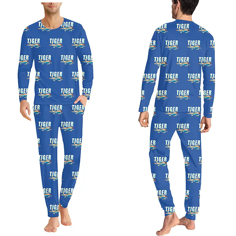 Grumman American AA-5B Tiger - Men Pajamas - Cartoon Pattern - Blue