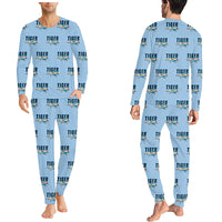 Thumbnail for Grumman American AA-5B Tiger - Men Pajamas - Cartoon Pattern - Light Blue
