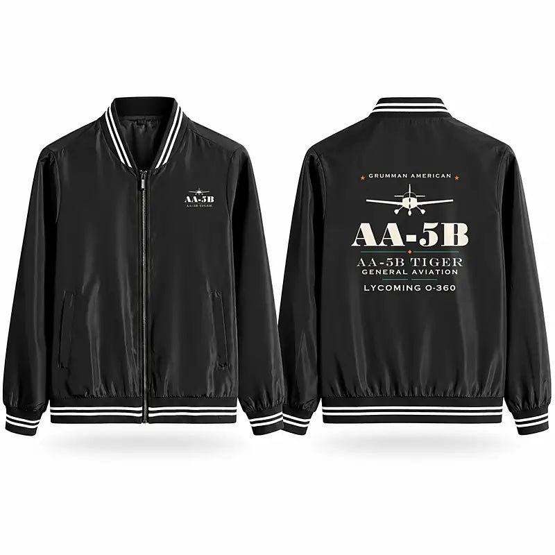 Grumman American AA-5B Tiger Stylish Jackets - Baseball Collar - Heritage - Black