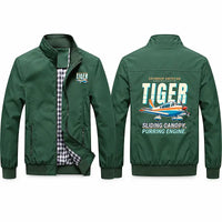 Thumbnail for Grumman American AA-5B Tiger Stylish Jackets - Stand Collar - Cartoon - Green