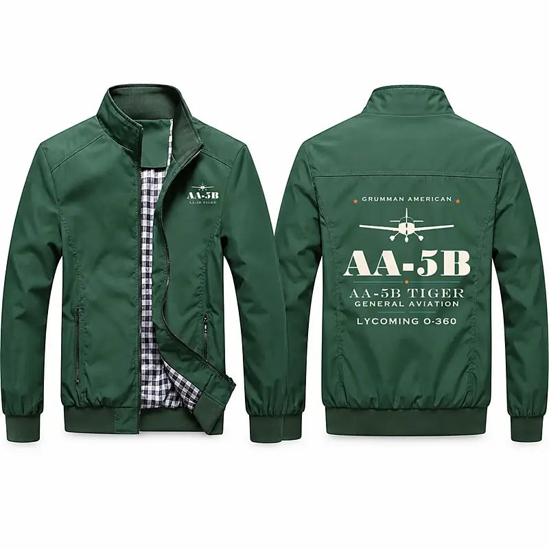 Grumman American AA-5B Tiger Stylish Jackets - Stand Collar - Heritage - Green