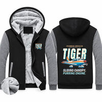 Thumbnail for Grumman American AA-5B Tiger Zipped Sweatshirts - Cartoon - Black & Gray