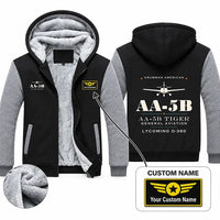 Thumbnail for Grumman American AA-5B Tiger Zipped Sweatshirts - Heritage + Name - Black & Gray