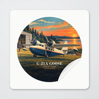 Thumbnail for Grumman G-21A Goose - 3D + Name - Circle Sticker - Peel